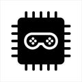 Computer cpu icon vector. computer cpu with game icon. solid style icon vector concept Royalty Free Stock Photo