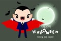 Halloween cartoon Count Dracula.