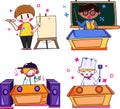 Various jobs with chibi style vector Royalty Free Stock Photo