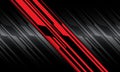 Abstract red black line slash on grey metallic cyber pattern design modern futuristic technology background vector