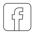 Facebook icon, popular social media logo icon Facebook element vector on white background. Royalty Free Stock Photo