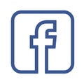 Facebook icon, popular social media logo icon Facebook element vector on white background. Royalty Free Stock Photo