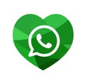 Whatsapp icon, popular social media logo icon Whatsapp element vector on white background.