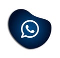 Whatsapp icon, popular social media logo icon Whatsapp element vector on white background.