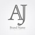 AJ logo name vector, Aj Brand Name