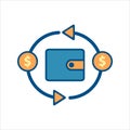 Wallet icon vector. wallet with money transfer icon .flat design style payment icon vector concept Royalty Free Stock Photo