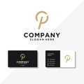 P template logo & business card designs Royalty Free Stock Photo