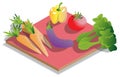 Isometric Fresh Vegetable Illustration and Icon