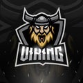 Viking head mascot esport logo design Royalty Free Stock Photo