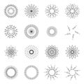 Starburst sunburst abstract. Explosion fireworks vector set