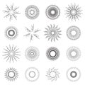 Starburst sunburst abstract. Explosion fireworks vector set Royalty Free Stock Photo