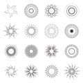 Starburst sunburst abstract. Explosion fireworks vector set