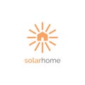 Solar home logo design symbol inspiration vector template