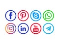 Social media icons. Isolated on white background.