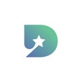Letter D with star symbol logo design   template Royalty Free Stock Photo