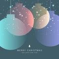 Minimal Merry Christmas design with ornaments