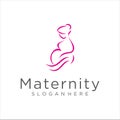 Maternity logo design template. pregnancy Mother Logo Icon symbol or icon. Pregnant Logo Simple.