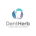 Teeth dentist natural herbal logo design vector stock. Nature Tooth dental leaf logo Design Icon. Circle tooth leaves logo concept