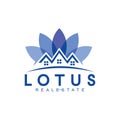 Lotus Home Logo Design Colorful Vector. Lotus house logo design Nature Healthy. Real Estate Residential Realty Logo Template Royalty Free Stock Photo