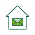 Home icon. home icon with message . home icon concept for mobile and web design, design element. home icon logo illustration. Royalty Free Stock Photo
