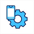 Setting icon. setting with smartphone symbol. Vector illustration, vector icon concept. Royalty Free Stock Photo
