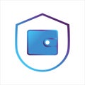Security shield icon. shield with wallet symbol. Concept of payment security . gradient style outline Vector illustration, vector Royalty Free Stock Photo