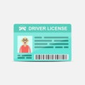 Driver licence card icon vector flat design Royalty Free Stock Photo