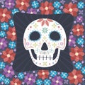 Vector Dia de Los Muertos, Day of the Dead or Mexico Halloween sculls collection. sugar skull. skull with floral ornament Decor Royalty Free Stock Photo