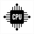 Computer cpu icon vector. solid style icon Royalty Free Stock Photo