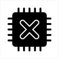 Computer cpu icon vector. computer cpu with x delete icon. solid style icon vector concept Royalty Free Stock Photo