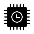 Computer cpu icon vector. computer cpu with time icon. solid style icon vector concept Royalty Free Stock Photo