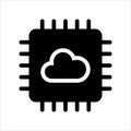 Computer cpu icon vector. solid style icon vector concept Royalty Free Stock Photo