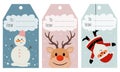 Set of Christmas tag for gift or present label. Holiday cute clip art.