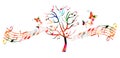 Colorful music tree with musical notes