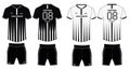 Soccer Sports t-shirt jersey design vector template with shorts full kit design in two color option