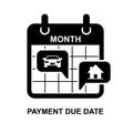 Car and house installment payment icon,installment payment plan concept