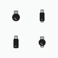 Usb flash disk silhouette set Royalty Free Stock Photo