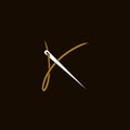 Simple Initial Needle K Royalty Free Stock Photo