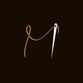 Simple Initial Needle M Royalty Free Stock Photo