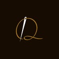 Simple Initial Needle Q Royalty Free Stock Photo