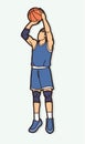 Basketball player action cartoon graphic vector Royalty Free Stock Photo