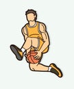 Basketball player action cartoon graphic vector Royalty Free Stock Photo