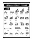 23 set of heavy equipment vehicle Royalty Free Stock Photo