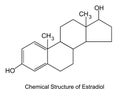 Chemical Structure of Estradiol Royalty Free Stock Photo