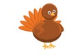 Thanksgiving Day Brown Turkey Chicken Vector