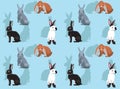 Various Rabbit Species Vector Seamless Background Wallpaper-01 Royalty Free Stock Photo