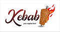 Kebab logo design. Doner kebab logo.