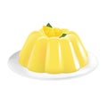 Lemon pudding in plate