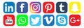 Collection of popular social media icons. Royalty Free Stock Photo