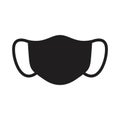 Medical face mask vector icon template illustration with black color Royalty Free Stock Photo